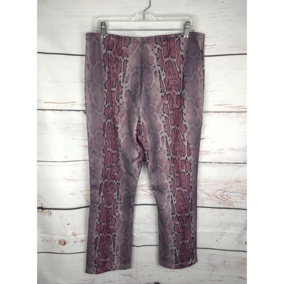 Y2K Faux Snakeskin Stretch Pants Large Glam Rock Party Rave Vtg 2000s - Picture 2 of 8